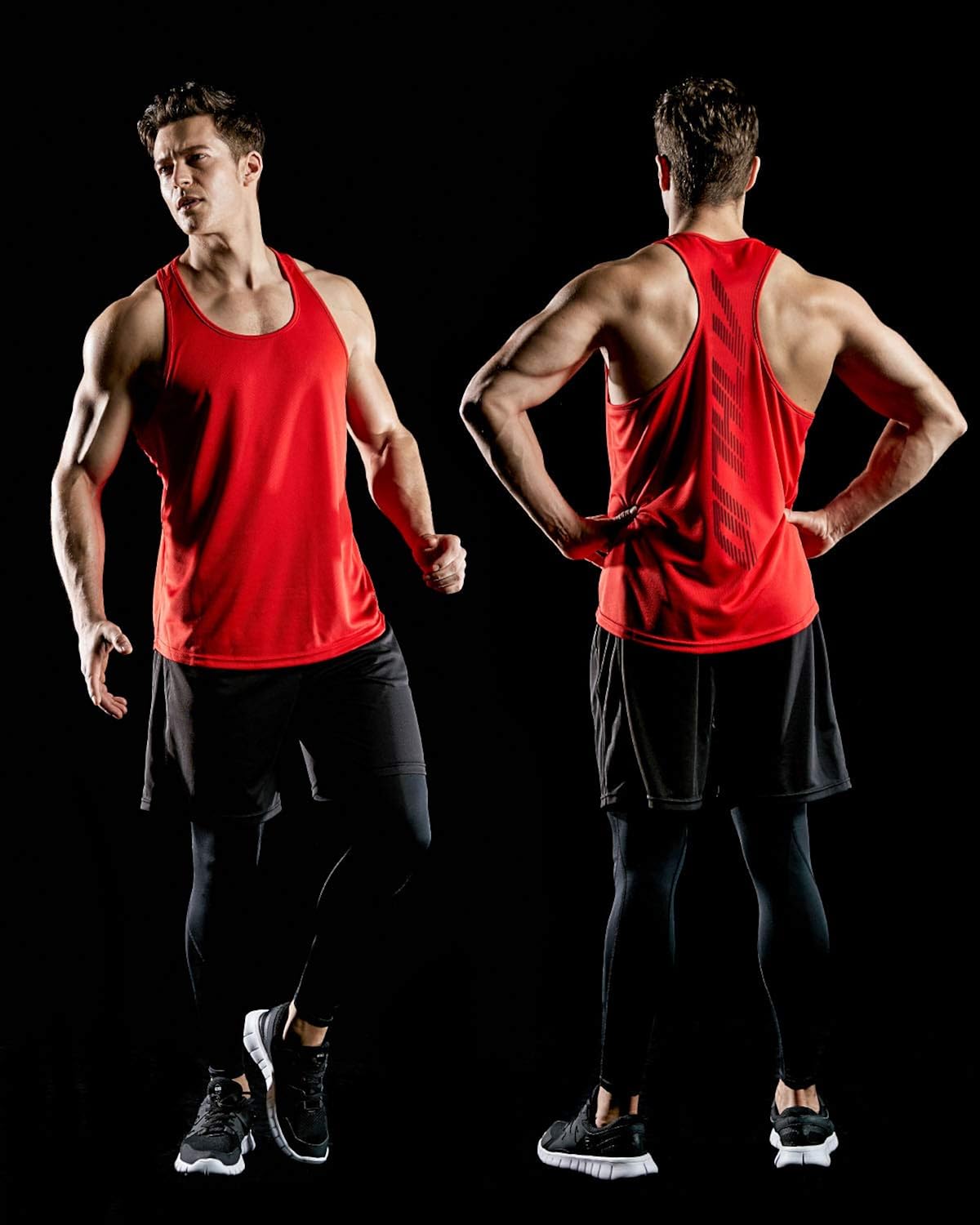 ATHLIO 3 Pack Men's Dry Fit Muscle Workout Tank Tops, Y-Back Bodybuilding Gym Shirts, Athletic Fitness Tank Top: Clothing