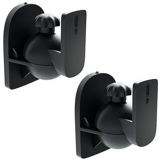 deleyCON 2X Universal Lautsprecher Wandhalterung Halterung Boxen Halter Schwenkbar + Neigbar bis 3,5Kg Deckenmontage + Wandmo