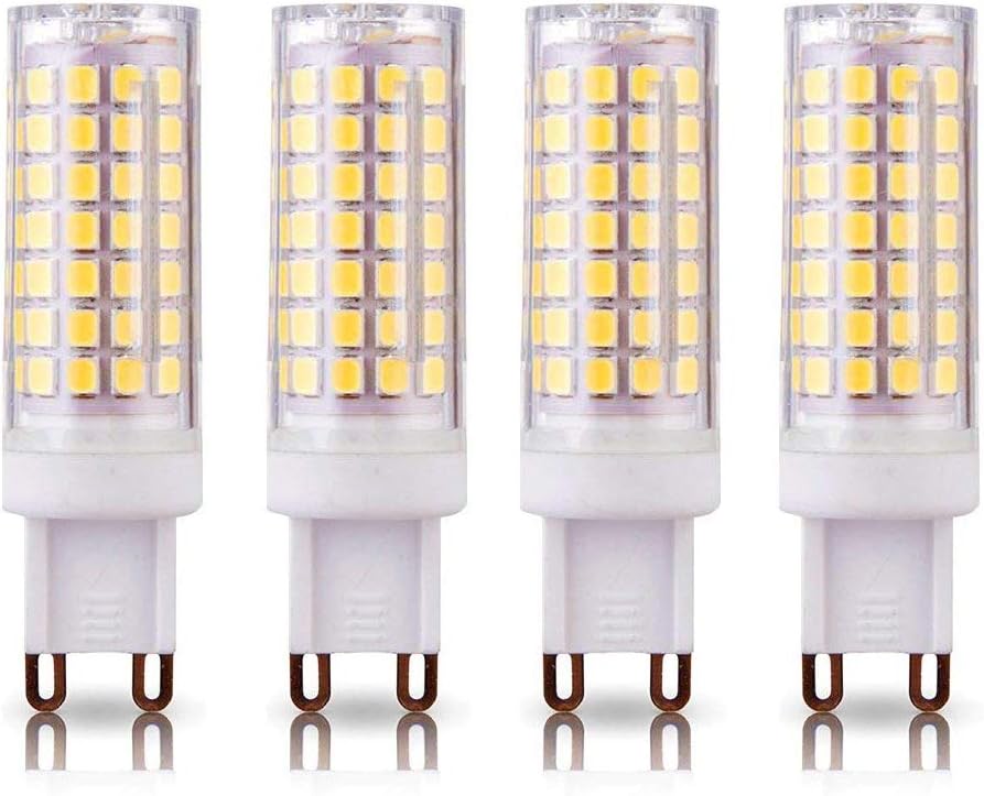 G9 LED Bulb, Replace 75W Halogen Bulb, 8W 850Lumens, Daylight White(6000K), Dimmable, 360 Degree Beam Angle LED Light Bulbs, 4 Pack