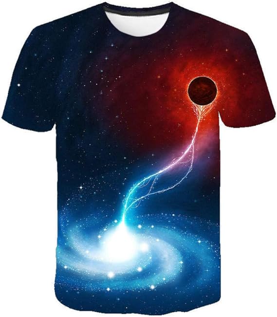 Galaxy Shirt Damen Mit 3D Weltraum Druck - Universum Sternenhimmel T-Shirt Für Karneval