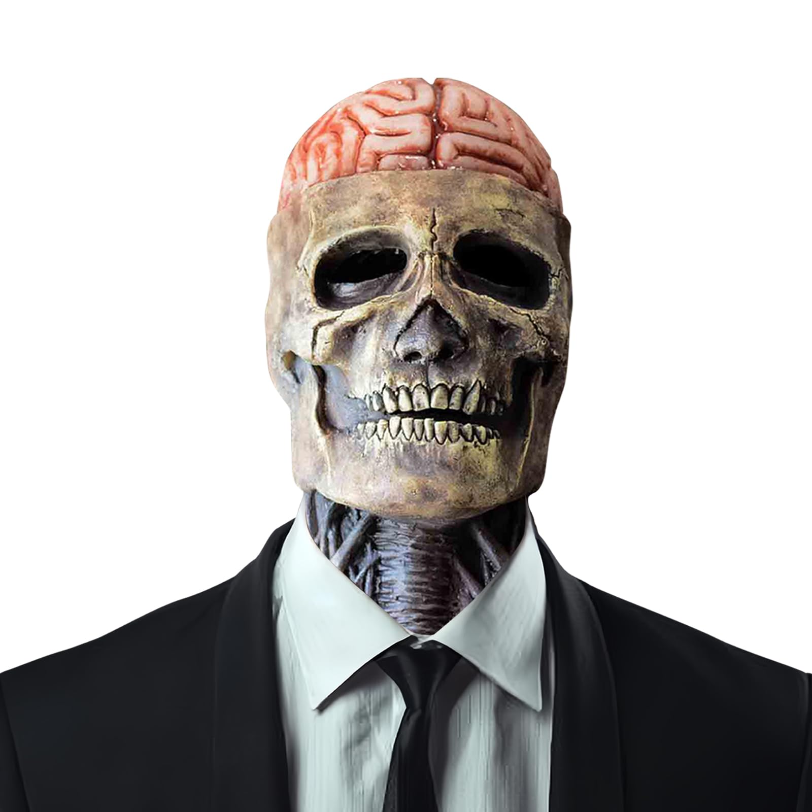 Upriver Skull Mask - Full Head Realistic Cosplay Mask for Halloween, Masquerade, Party Props (Color 2)