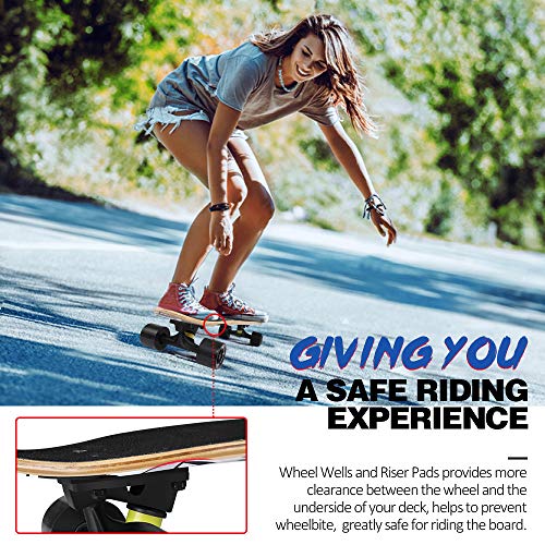 Beleev Cruiser Skateboard for Beginners, 27"x8" Complete Skateboard for