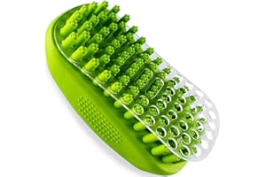 Metopets Rubber Curry Brush for Dog & Cat, Soft Curry Comb with Removable Screen, Pet Silicone Brush for Short & Long Hair, Use Wet as Bath Scrubber or Dry for Grooming