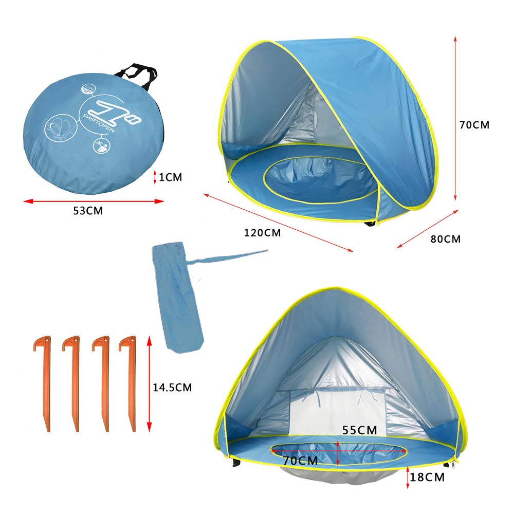 Tente De Voyage Pour Bebe Leger Et Portatif Coquillage De Plage Abri Anti Uv Pour Tout Petits Bainuojia Tente De Plage Pour Bebe Piscine Pour Bebe Blue Juegos De Imitacion Industria Empresas Y Ciencia