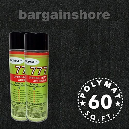 16FT x 3.75FT Black Speaker Box Carpet +2 Cans 777 Fabric Spray Glue