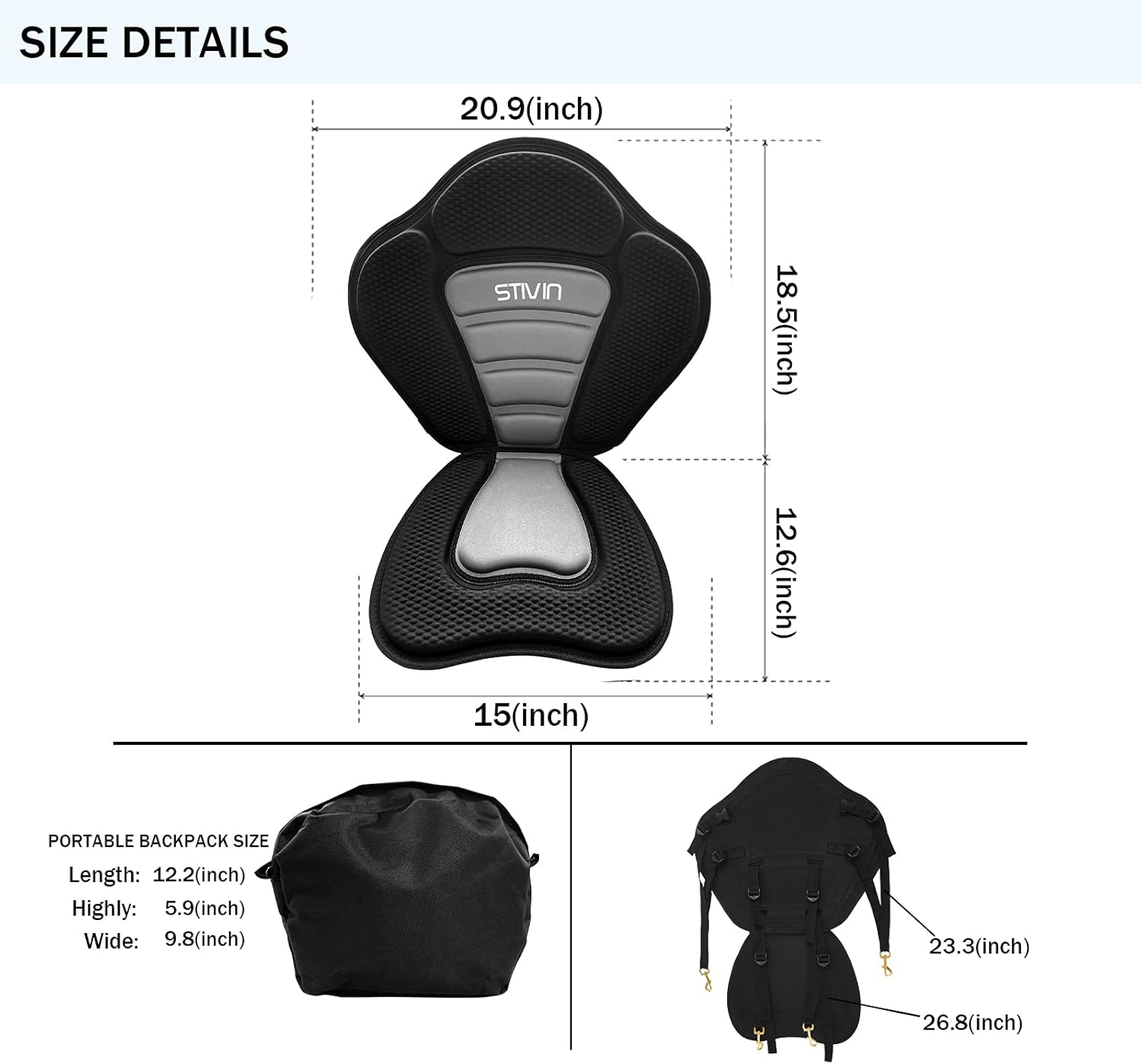 18 Latest Stivin Kayak Seat Deluxe Padded Non Slip Eva Boat Seat Back Support For Sit On Top With Detachable Storage Bag Adjustable Straps Universal Canoe Seat For Kayaking Fishing Rafting 18 Latest Stivin Kayak Seat Deluxe Padded Non Slip Eva Boat Seat Back Support For Sit On Top With Detachable Storage Bag Adjustable Straps Universal Canoe Seat For Kayaking Fishing Rafting