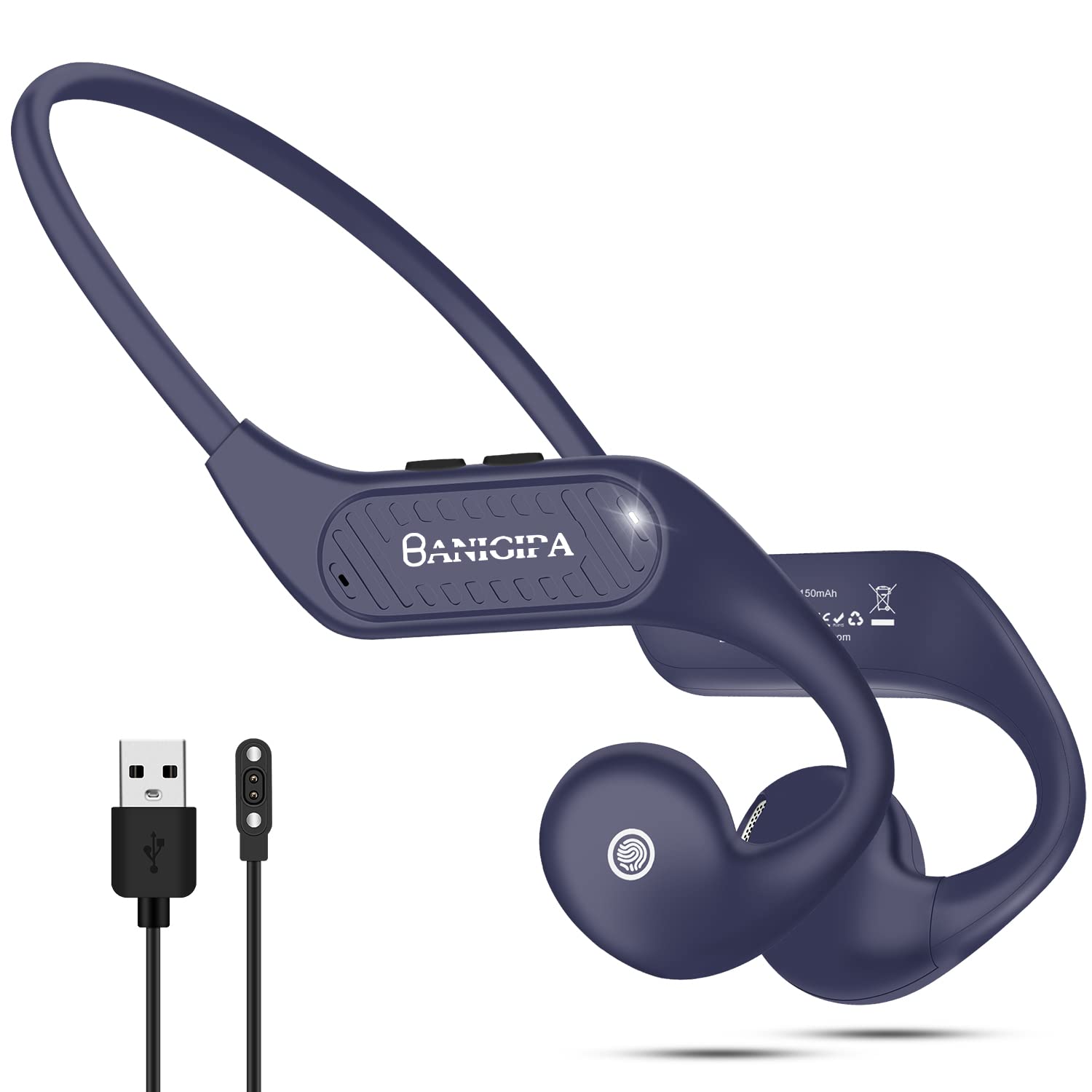 BANIGIPA Open Ear Headphones Wireless Bluetooth, Upgraded 5.3 Bluetooth Headphones with Microphone for Cell Phones, Waterproof Wireless Headset for Running, Cycling, Hiking, Driving,10 Hrs Playtime