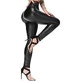COFCAT Leather Leggings for Women Sexy PU High Waist Butt Lifting Tummy Control Leather Pants Skinny Tights