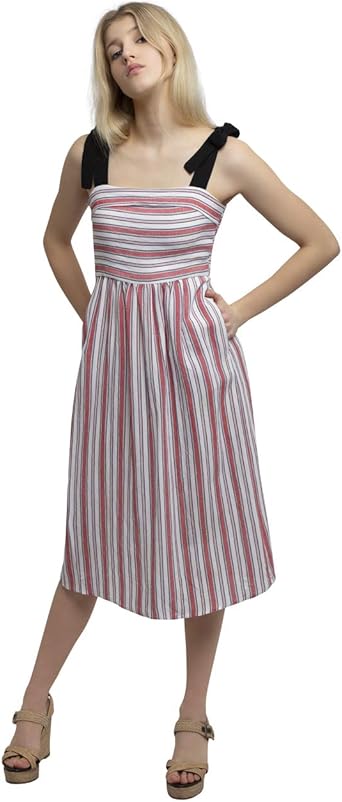 APART stylishes Damen Kleid, Sommerkleid, rot-weiß, mit ...
