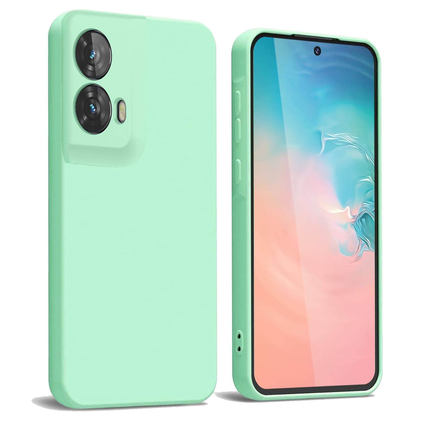 WBWONE Case for Motorola Moto G35, Slim Non-Slip Flexible Soft TPU Protective Shock Absorption Cover Soft Lining Phone Shell Bumper - Light Green