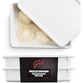 Hans Grill Pizza Dough Proofing Box - Pack of 2 Stackable BPA-Free Trays with Covers - Perfect as a Bread Proofing Box and Do