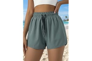 Women's Running Shorts, High-Waisted with Drawstring, for Gym Yoga Workout
