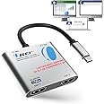 OREI SplitExtend HDMI Splitter Extended Display for Windows Only Dual Monitor - Multi-Monitor Display 3 Separate Screens - USB-C Adapter to HDMI 2.0, 4K@30Hz Outputs - 100W PD and USB 2.0 Input