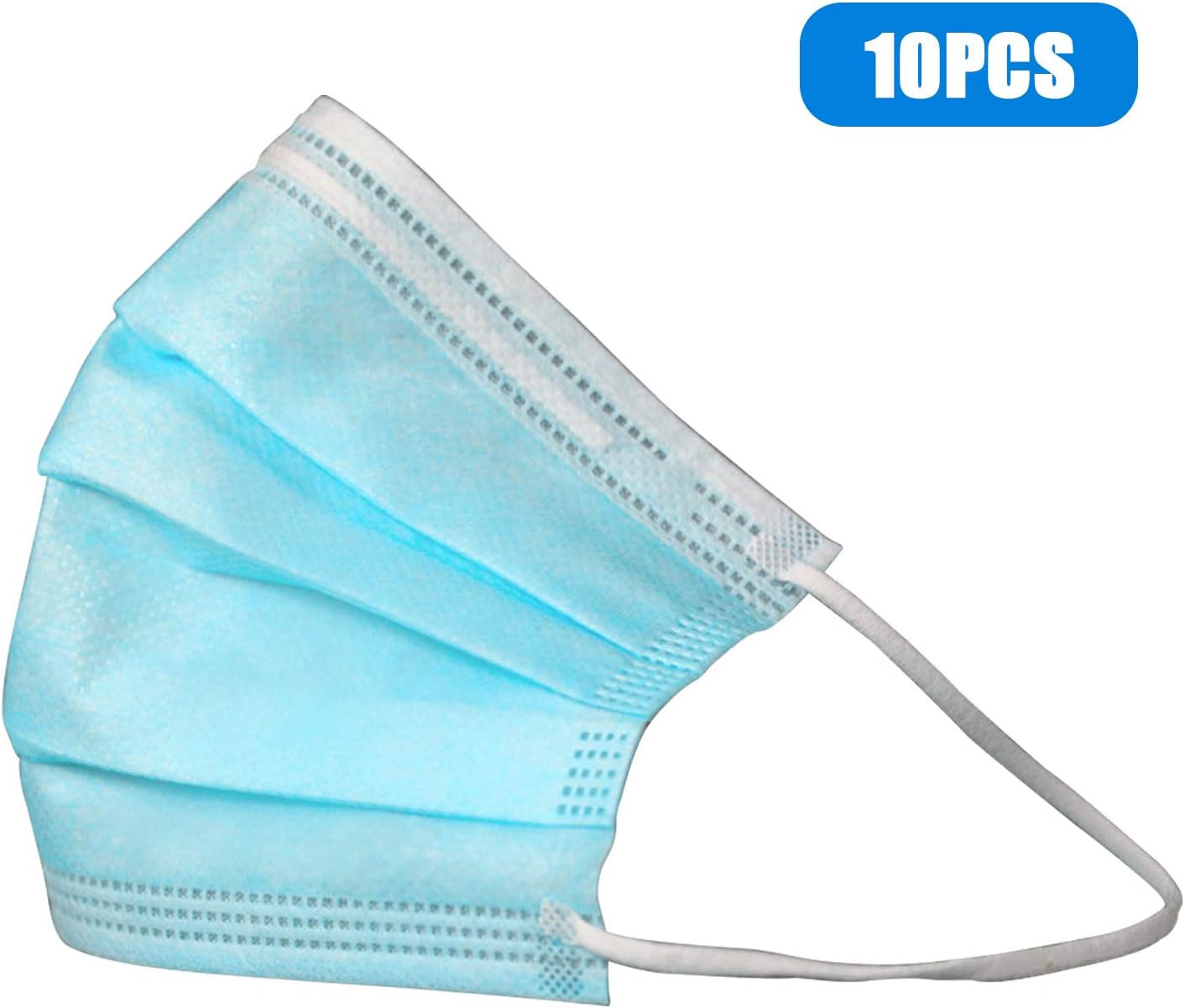 Explopur 10PCS Disposable Sur-gical Ma-sk Earloop Face Ma-sks 3-Layer Anti- Anti-fog Haze Dust-proof Face Ma-sks for Exhaust Gas Allergies Pollen PM2.5 Running Outdoor Activities