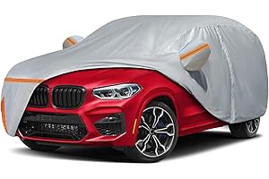 BETERNY Car Cover for 2003-2024 BMW X3/X3 M, Waterproof Custom-fit All Weather Sun Rain UV Dust Snow Protection Outdoor Full X3 Car Cover with Door Zipper and Cotton Lining-Gray