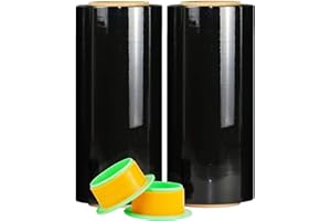CHUANGSEED Stretch Film 12 in x 1000 ft Moving Wrapping Plastic Shrink Film Strength Stretch 80 Gauge Durable Industrial Strength,Black,2 Pack