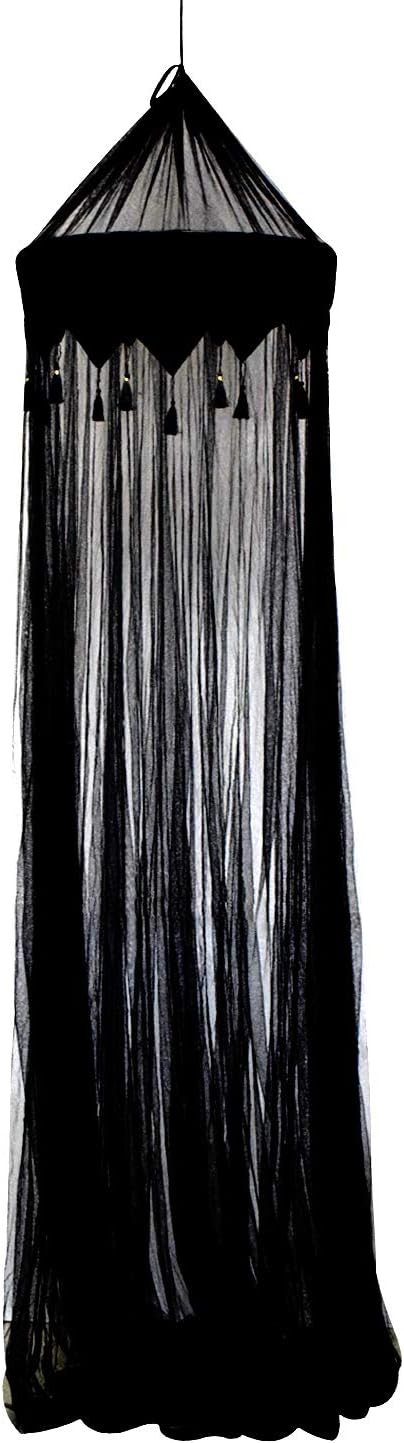 Mosquito Net for Bed Canopy Macrame Pop-Up Circular Curtain Natural Lace Large Tent Crib Netting, Carry Bag