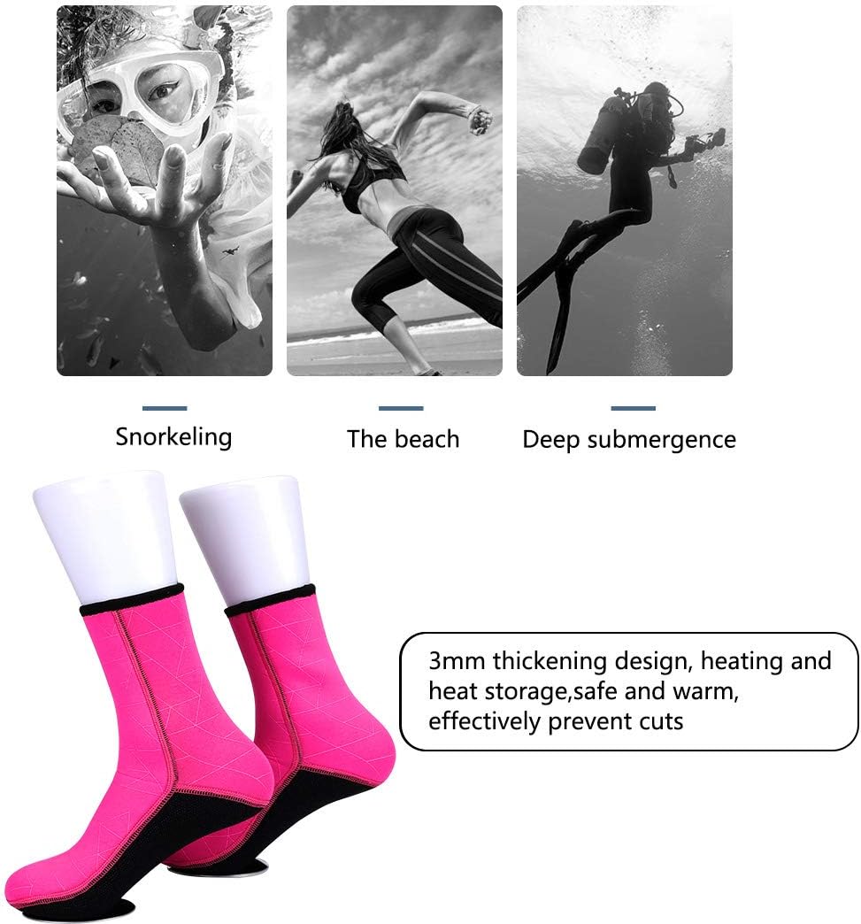 YNFC Diving Socks Neoprene Socks Beach Booties Shoes 3mm Anti-Slip Wetsuit Boots Ultra Premium Water Fin Swim Socks for Beach Swim Boarding Kiteboarding and Water Sports : Sports & Outdoors
