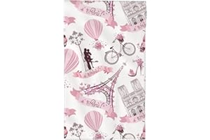 Abucaky Romantic Paris Theme Eiffel Tower Hand Towel for Bathroom Soft Absorbent Fingertip Towel Valentine's Day Multi-Purpose Towels for Bath, Gym and Spa
