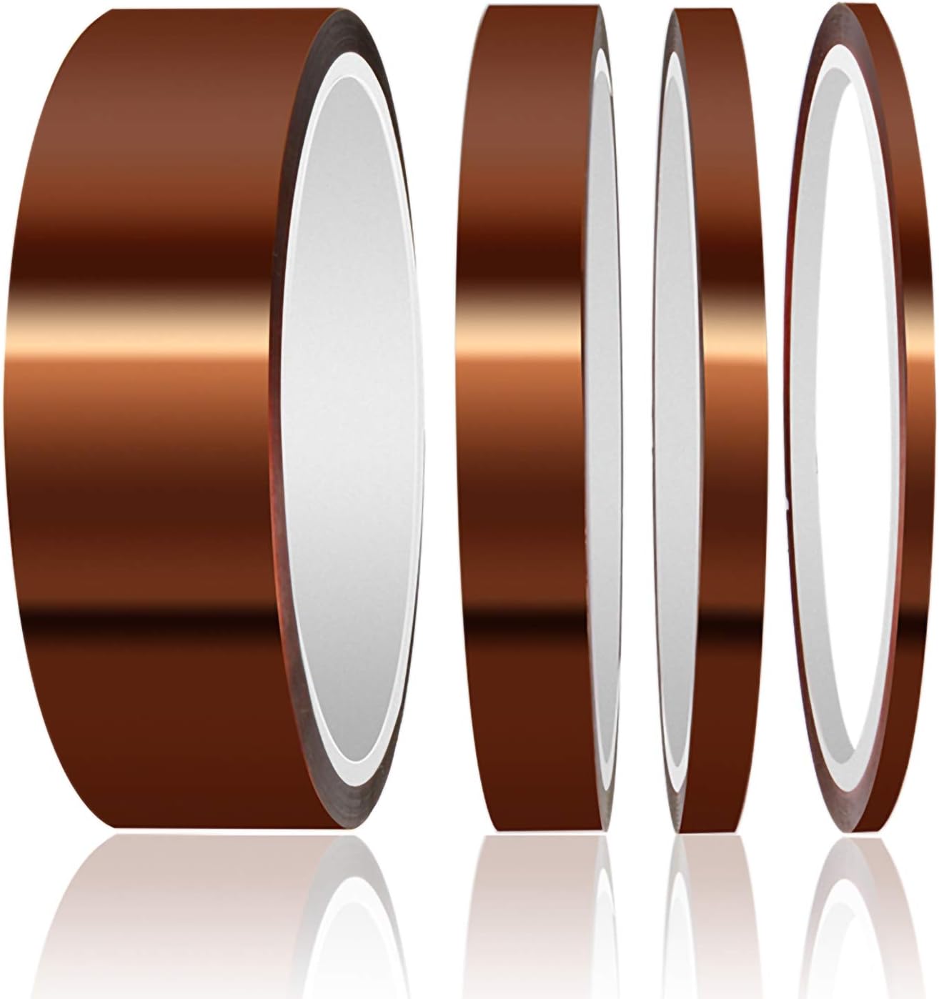 High Temp Tape, ELEGOO 4 Pack Polyimide High Temperature Resistant Tape Multi-Sized Value Bundle 1/8’’, 1/4’’, 1/2’’, 1’’ with Silicone Adhesive for Masking, Soldering etc.