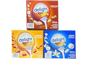 GENERIC International Delight French Vanilla 192 count, Caramel Macchiato 192 count AND Hazelnut 192 count single portions, 3 boxes total