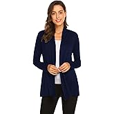 Newchoice Womens Casual Lightweight Long Sleeve Cardigan Soft Drape Open Front Fall Dusters (S-3XL)