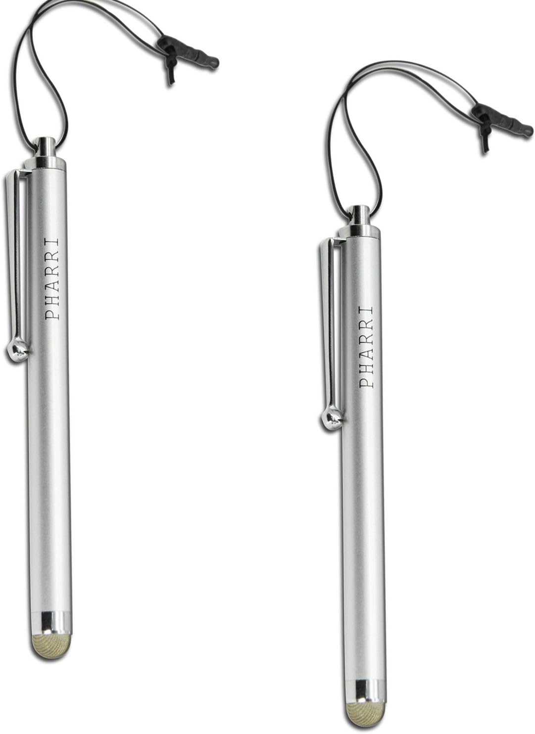 PHARRI 2-Pack Executive Stylus Pen Microfiber Mesh Tip for All Capacitive Touch Screen Smart Phones and Tablets(SS)