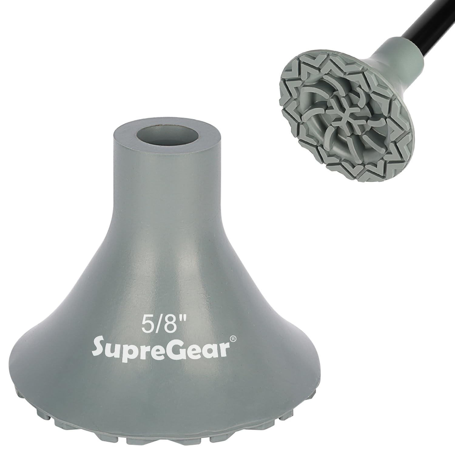 supregear Rubber Ferrules 16 mm, Anti-Slip Heavy Duty Rubber End Caps for Walking Sticks All Terrain Foot Pad for Extra Stability, 16 mm Sturdy Replacement Accessories for Seniors, 1-Pack/Large