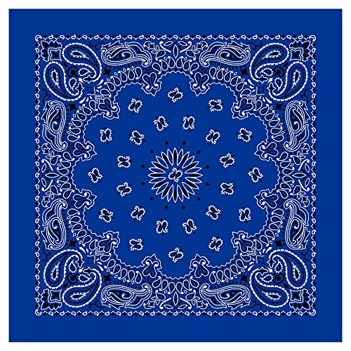 American made royal western paisley bandana - single pi…