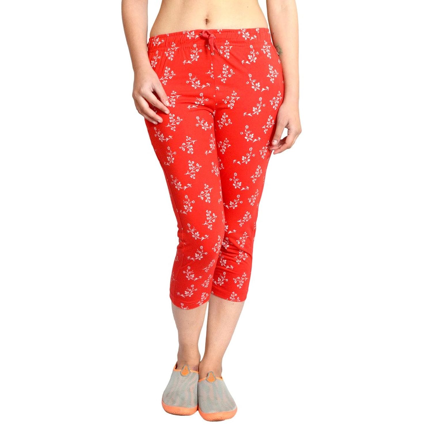 hardihood capri ladies/women's/girl comfortable cotton red half pants 3/4 ( l,xl, xxl sizes ) regular length