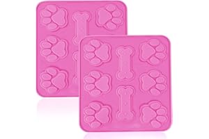 MANSHU Paw Mold and Dog Bone Mold Silicone Baking Molds 2pcs Biscuits Mold Muffin Mold, Hard Candy Mold, Chocolate Cookies Molds for Pets and Kids.