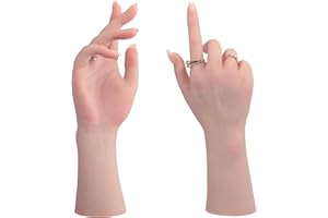 YIQI Realistic Silicone Female Hand Mannequin Life Size Hand Model Jewelry Display (The Right Hand Ivory White)