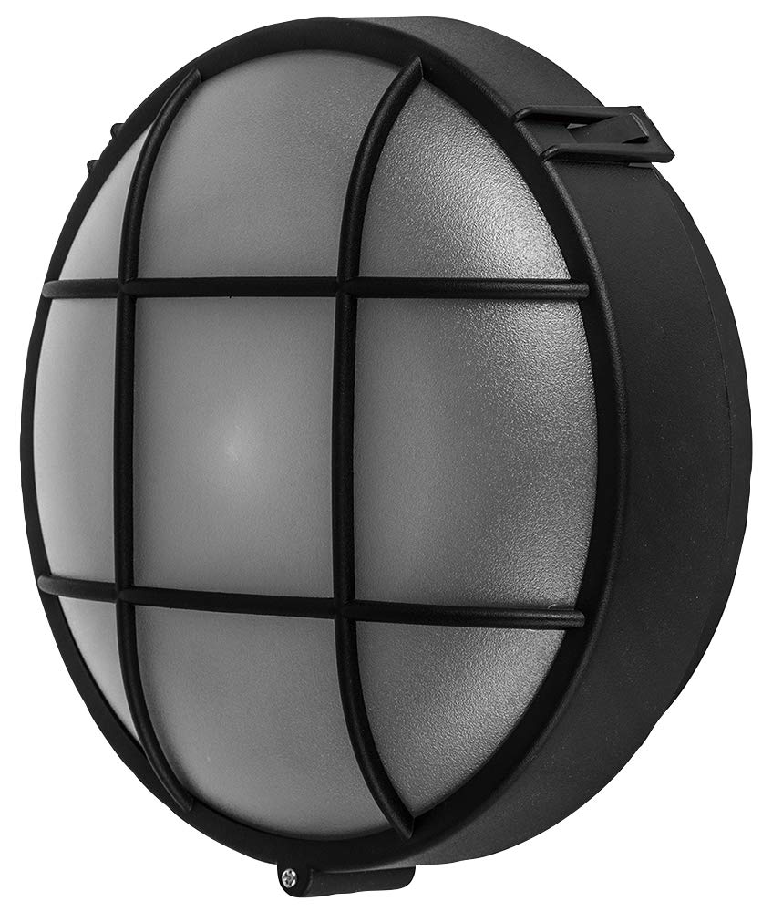 Pro Elec PEL00828 Outdoor Bulkhead Light Fitting, E27, IP44, Black