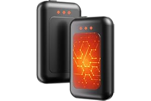 JERRITTE Electric Hand Warmers Rechargeable 2 Pack, 6400mAh Rechargeable Hand Warmer, 16 Hrs Portable Hand Warmer for Outdoor Camping Hunting Golf Accessories, Gifts for Women Men - Black