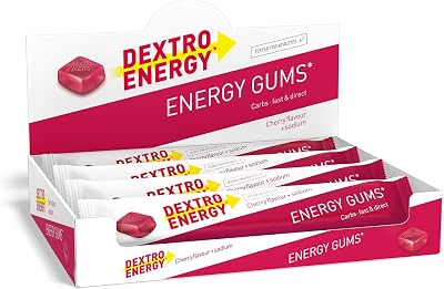 Dextro Energy Cherry Sport Gums with Sodium 8 x 45 g Chewable Carbs