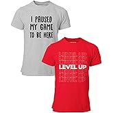 BROOKLYN VERTICAL 2-Pack Mens Video Gamer Gaming Short Sleeve Crew Neck T-Shirt| Soft Cotton Graphic Tees Sizes S-XL