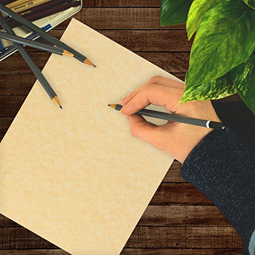 JAM PAPER Parchment Paper - 8 1/2" x 11" - 24lb Antique Gold Recycled - 100 Sheets/pack