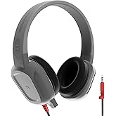 Brenthaven Rugged 2 Wired Headphones with Mic - 3.5 mm Long Tangle Free Chew-Proof Cord w in Line Volume Control - Reliable Drop Tested and Comfortable for Kids K-12 Students Classroom and School Use