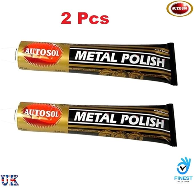 2x Autosol Metal Polish and Chrome Aluminium 75ml 3.33 oz FRESH STOCK