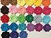 PEPPERLONELY Brand 20PC Rainbow Collection Eight Petals 2 Inch Crocheted Flower Appliques Embellishments