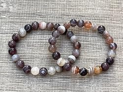 Botswana Agate Crystal Bead Bracelet 8mm, Wholesale