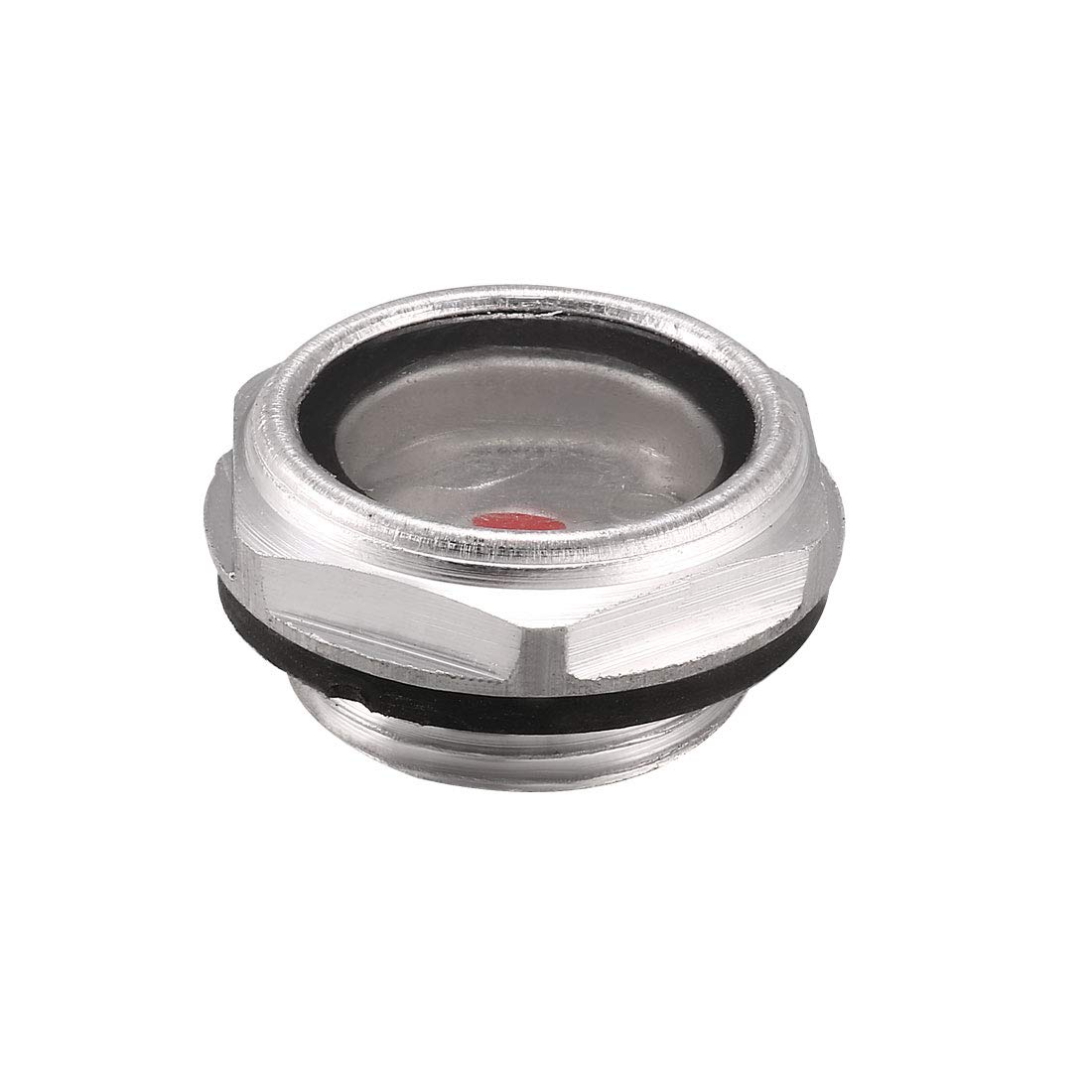 Sourcingmap Oil Liquid Level Gauge Sight Glass M24x1.5 Male Threaded Aluminum Alloy Air Compressor Fittings with O-Ring