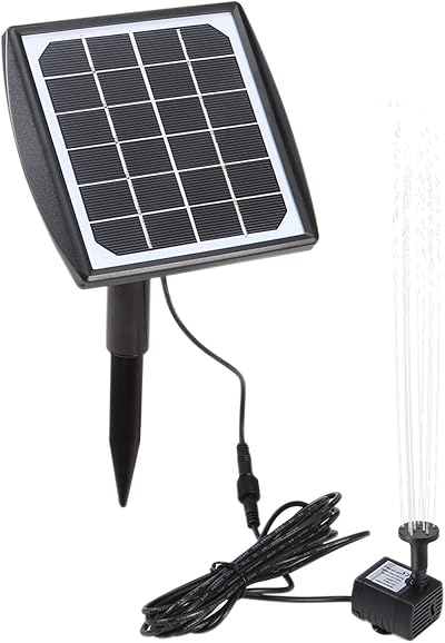 Decdeal 6V/2W Solar Fountain Pump with Adjustable Panel for Pond Garden