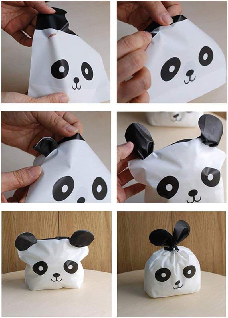 TANGGER 50 PCS Candy Bags Cute Ears Image Plastic Gift Bags for Wedding Cookie Bakery Biscuit Storage Party Bags and Buffet Supplies - Image 4