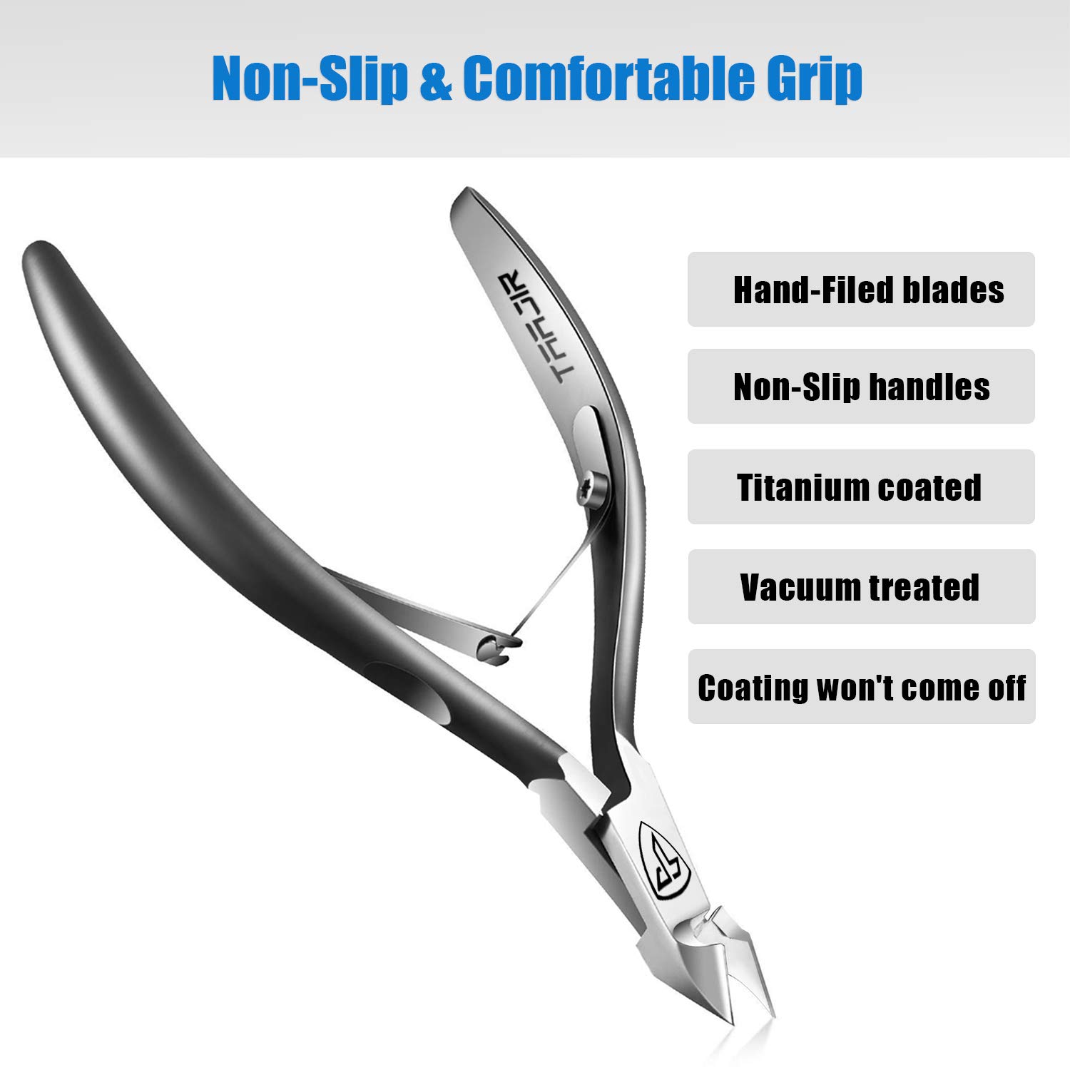 Cuticle Nipper with Cuticle Pusher-Professional Grade Stainless Steel Cuticle Remover & Cutter-Durable Manicure and Pedicure Tool-Beauty Tool Perfect for Fingernails and Toenails (Titanium Black): Beauty