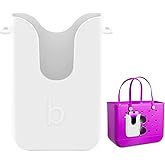 BestStone Silicone Phone Holder for Bogg Bags, Compatible Phone Case Attachment &amp; Similar Beach Tote Bag Accessory &ndash; Ideal Holder for Bogg, White