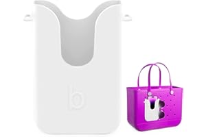BESTSTONE Silicone Phone Holder for Bogg Bags, Compatible Phone Case Attachment, Beach Tote Bag Accessory – Ideal Phone Holder for Bogg & Similar Beach Bags (White)