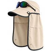 Palmyth Fishing Sun Hat with Detachable Neck Flap UPF 50+ Baseball Cap | Convertible Ventilation Panel, Sunglass Lock, Water Resistant, Foldable, Ventilation Holes, 3 Ways to Wear, Men &amp; Women