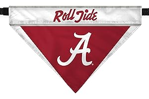 A.G.A.S MANUFACTURING GROUP Alabama University Crimson Tide NCAA Officially Licensed Tie Bandana for Dog Scarf, Bib for Pet Cats and Dogs, Collegiate Pet Accessories, Easy-to-Tie - Small/Medium, 9.75"(w) x 6.5" (h)