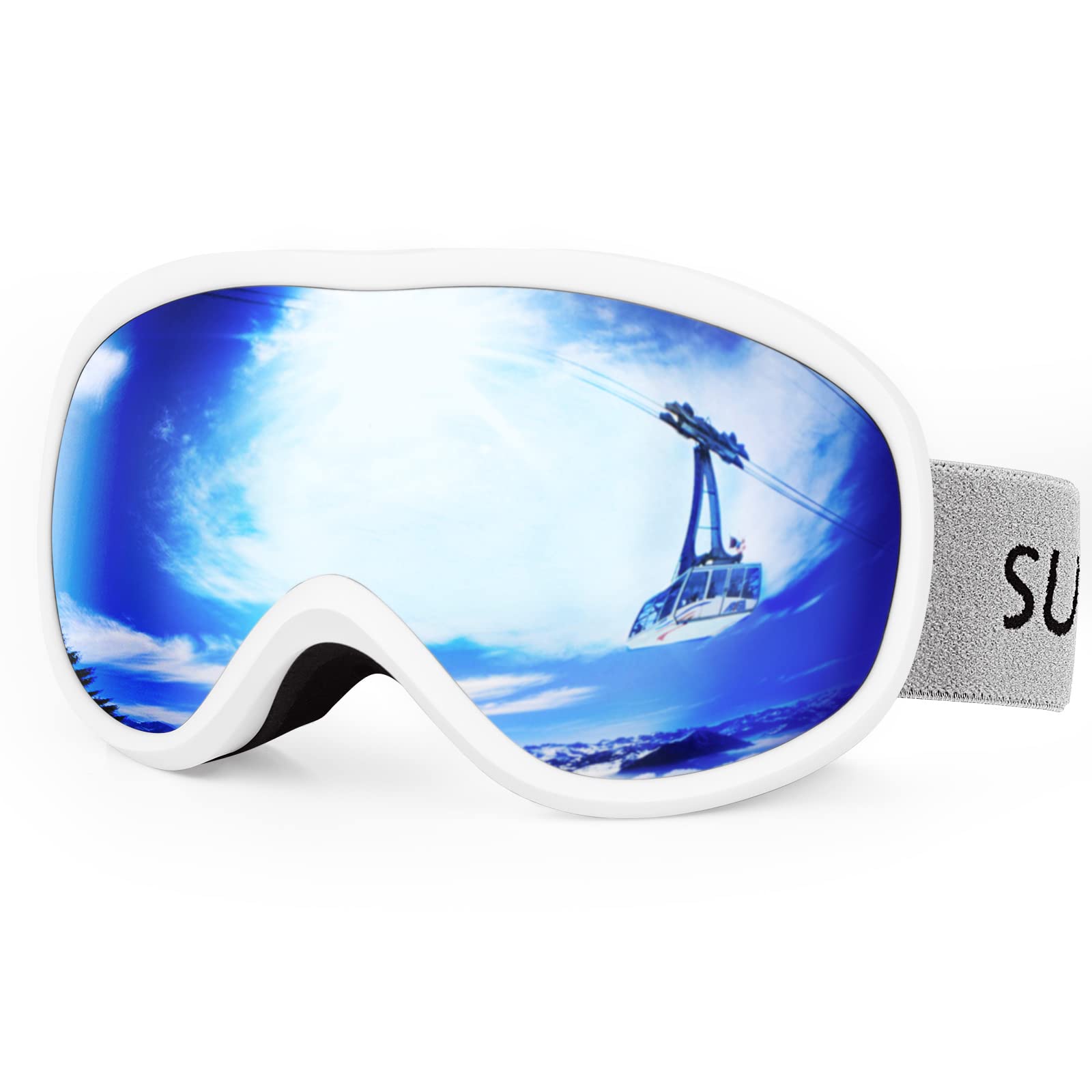 Supertrip Ski Goggles Womens Mens,Anti-fog Anti-glare Skiing Snowboard goggles with 100% UV400 Protection,Helmet Compatible